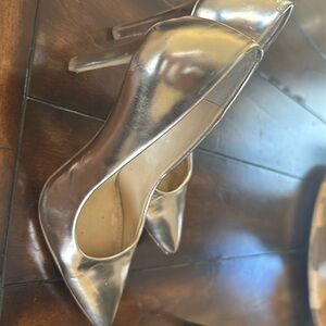 Gold high heels